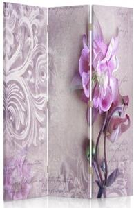 Ozdobný paraván Růžová orchidej - 110x170 cm, třídílný, klasický paraván