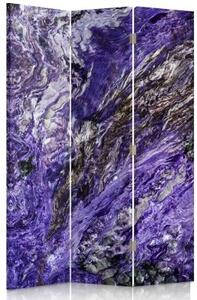 Ozdobný paraván Abstraktní fialová - 110x170 cm, třídílný, klasický paraván
