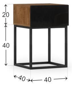 Moderní noční stolek Avorio - černý Hnědo-černá