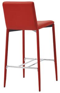 Barové židle - umělá kůže - 4 ks | červené