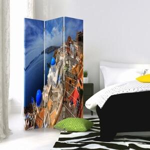 Ozdobný paraván Santorini - 110x170 cm, třídílný, klasický paraván