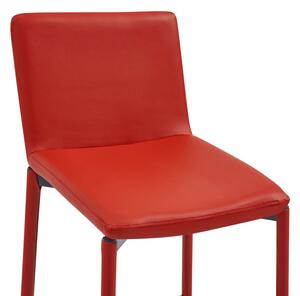 Barové židle - umělá kůže - 4 ks | červené