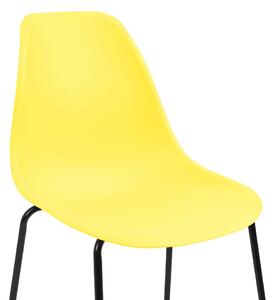 Barové židle - plast - 2 ks | žluté
