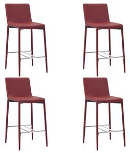 Barové židle - umělá kůže - 4 ks | vínové