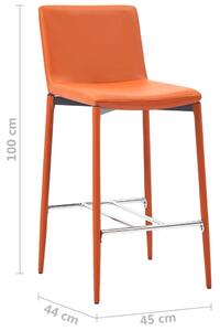 Barové židle - umělá kůže - 4 ks | oranžové