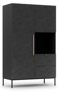 Moderní šatní skříň Lanzzi 120 cm - černá