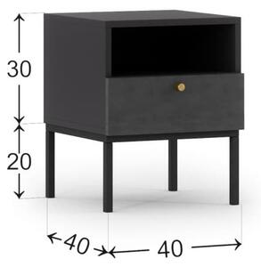 Moderní noční stolek Lanzzi - černý Černá
