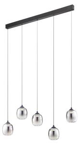 Redo 01-3490 Khadi, závěsné svítidlo z kouřového skla 5x LED 6W, 3000K, délka 65cm, tříkrokové stmívání