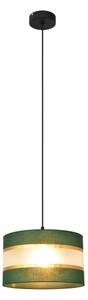 Lustr na lanku HELEN 1xE27/15W/230V pr. 25 cm zelená/zlatá