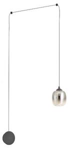 Redo 01-3484 Khadi, nástěnné/závěsné svítidlo z kouřového skla LED 6W, 3000K, průměr 12cm