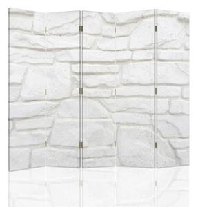 Ozdobný paraván Bílá stěna - 180x170 cm, pětidílný, klasický paraván
