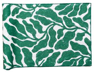 Lněný běhoun na stůl Leaves Green 47 × 180 cm