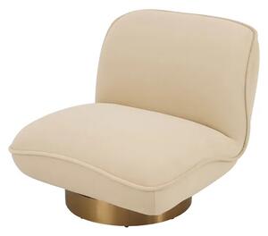 LivinHill Designové křeslo Nua velur béžové/zlaté