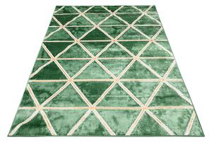 Makro Abra Kusový koberec TURMALIN MP97A Geometrický zelený zlatý Rozměr: 80x150 cm