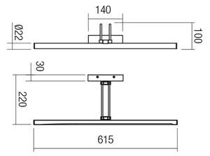Redo 01-3470 Ikon, bílé nástěnné svítidlo nad obraz LED 16,4W 3000K, délka 61,5cm