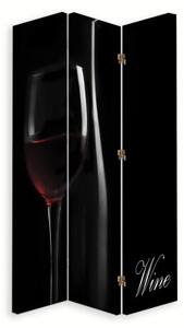 Ozdobný paraván, Hluboká chuť vína - 110x170 cm, třídílný, klasický paraván