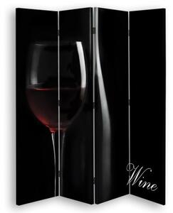 Ozdobný paraván, Hluboká chuť vína - 145x170 cm, čtyřdílný, klasický paraván