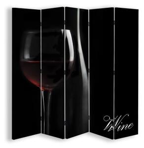 Ozdobný paraván, Hluboká chuť vína - 180x170 cm, pětidílný, klasický paraván