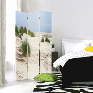 Ozdobný paraván Plážové duny tráva - 110x170 cm, třídílný, klasický paraván