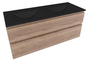 Koupelnová skříňka 2 zásuvková s umyvadlem Naturel Savona 118x53x44,8 cm dub Halifax mat SAVONA2120DHC