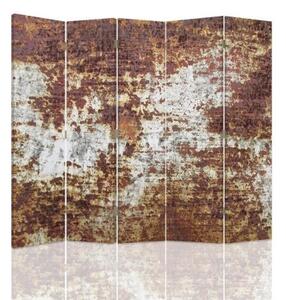 Ozdobný paraván KABINET Zrezivělý kov - 180x170 cm, pětidílný, klasický paraván