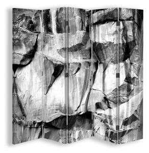 Ozdobný paraván, Extravagantní šedá - 180x170 cm, pětidílný, klasický paraván