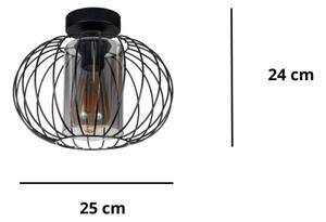 Přisazený lustr CORRINI 1xE27/60W/230V pr. 25 cm černá/šedá