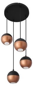 LED Lustr na lanku MIDWAY 4xGU10/4,8W/230V černá/měděná