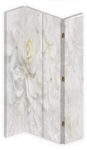 Ozdobný paraván Bílé květy Příroda - 145x170 cm, čtyřdílný, klasický paraván