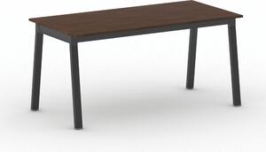 Kancelářský pracovní stůl PRIMO BASIC, černá podnož, 1600 x 800 mm, ořech