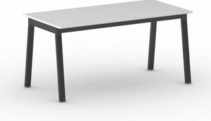 Jednací kancelářský stůl PRIMO BASIC, 160x80 cm, černá podnož, bílá