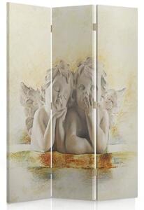 Ozdobný paraván, Dva andělé - 110x170 cm, třídílný, klasický paraván