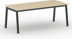 Kancelářský pracovní stůl PRIMO BASIC, černá podnož, 2000 x 900 mm, bříza