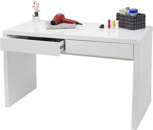 Toaletní stolek HWC-G51, toaletní kosmetický stolek, vysoký lesk bílý 120x60cm