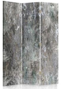Ozdobný paraván, Betonová stěna - 110x170 cm, třídílný, klasický paraván