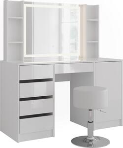 Toaletní stolek Vicco Sherry Bílá/bílý vysoký lesk 128.2 cm 5 dílů, Model 57644