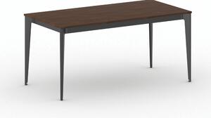 Jednací kancelářský stůl PRIMO ACTION, 160x80 cm, černá podnož, ořech