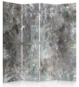 Ozdobný paraván, Betonová stěna - 145x170 cm, čtyřdílný, klasický paraván