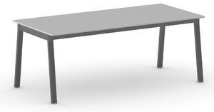Kancelářský pracovní stůl PRIMO BASIC, černá podnož, 2000 x 900 mm, šedá