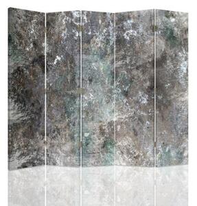 Ozdobný paraván, Betonová stěna - 180x170 cm, pětidílný, klasický paraván