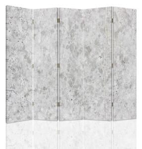 Ozdobný paraván, Světlý beton - 180x170 cm, pětidílný, klasický paraván
