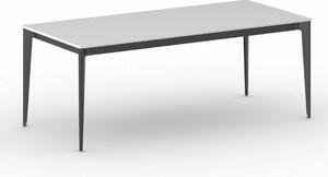 Kancelářský stůl PRIMO ACTION, černá podnož, 2000 x 900 mm, bílá