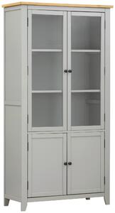 VITRÍNA, dub, borovice, šedá, čiré, přírodní barvy, 100/195/43 cm MID.YOU - Kredence a vitríny, Online Only