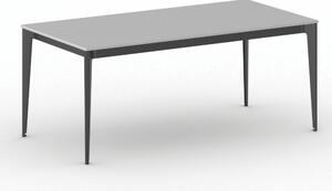 Jednací kancelářský stůl PRIMO ACTION, 180x90 cm, černá podnož, šedá