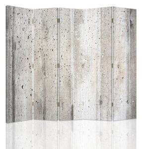 Ozdobný paraván Textura betonu - 180x170 cm, pětidílný, klasický paraván