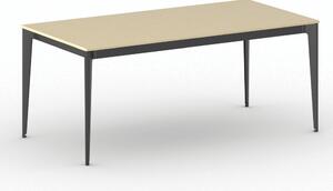 Jednací kancelářský stůl PRIMO ACTION, 180x90 cm, černá podnož, bříza