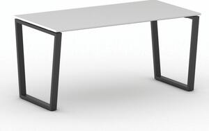 Kancelářský stůl PRIMO IMPRESS, 160x80 cm, černá podnož, bílá