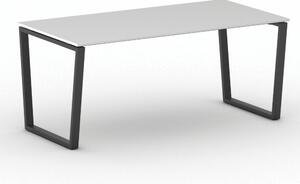 Kancelářský stůl PRIMO IMPRESS, černá podnož, 1800 x 900 mm, bílá