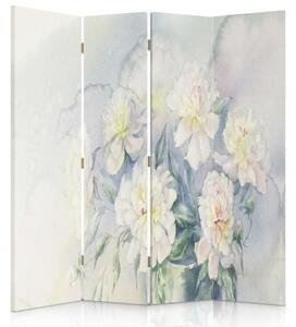 Ozdobný paraván Kytice Květiny Pastel - 145x170 cm, čtyřdílný, klasický paraván