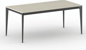 Jednací kancelářský stůl PRIMO ACTION, 180x90 cm, černá podnož, dub přírodní
